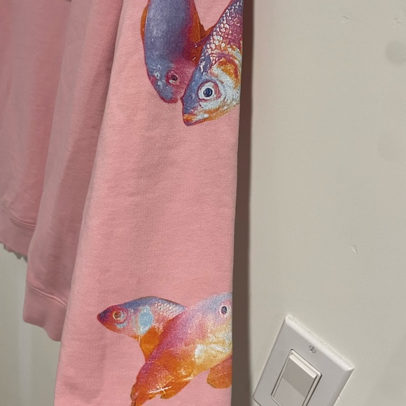 Sandro NEW Pink Goldfish Pullover Hoodie Sweatshirt Size XS - Picture 6 of 12